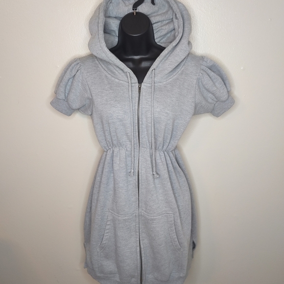 Freddy Rojas Dresses & Skirts - Vintage Freddie ROJAS Women's Small Hoodie Dress Full Zip Los Angeles Sweatshirt